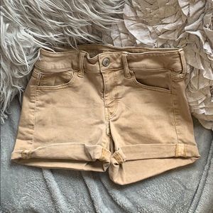 AE khaki midi shorts